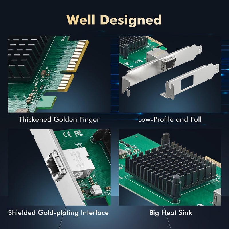 Binardat 10G PCIe Network Adapter, AQUANTIA AQC107 chip LAN Ethernet Controller, 10G/5G/2.5G/1G/100Mbps RJ45 NIC Card,Support PXE for Windows/Linux - Image 5